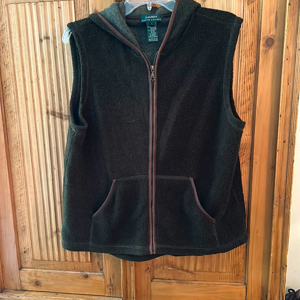 Lauren- Ralph Lauren hoodie fleece vest L Excellent condition